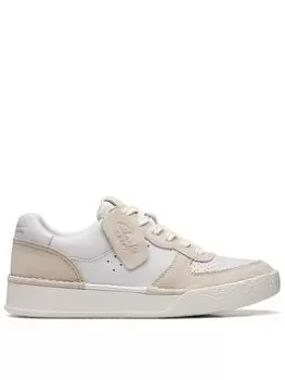 Image of Clarks Craftcup Court Trainers - White Combi, White, Size 3, Women