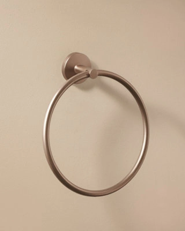 Image of Cosmic Towel Ring, 20Cm, Matt Copper, Adhesive Or Screw-In, Hidden Fixings, Anti-Corrosion, Start Collection