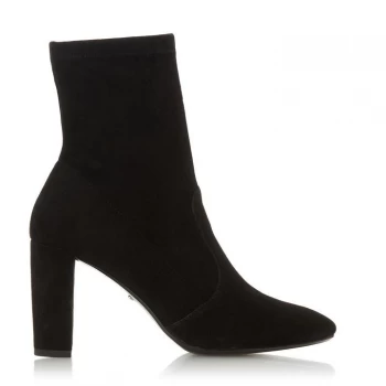 Image of Dune Black Suede 'Optical' Mid Block Heel Ankle Boots - 3