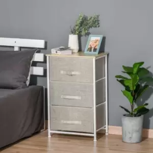 Image of HOMCOM 3 Tier Storage Dresser Tower with Adjustable Feet Steel Frame Home