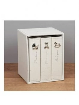 Image of Bambino Linen Fabric Set Of 3 Albums Holds 4X6