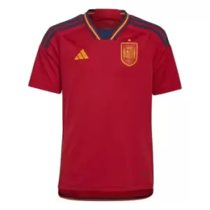 Image of adidas Spain Home Shirt 2022 2023 Juniors - Red