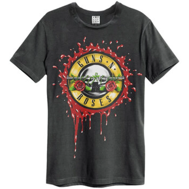 Image of Amplified Amplified Men Bloody Bullet Guns N Roses T-Shirt in Charcoal Size: X-Small Charcoal XS Male 5063238051508