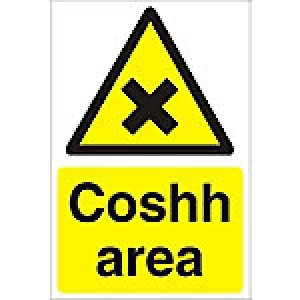 Image of Warning Sign Coshh Area Fluted Board 60 x 40 cm
