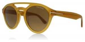 Image of Tom Ford Clint Sunglasses Shiny Amber 41E 50mm