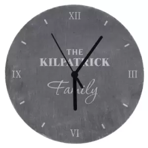 Image of Personalised Family Slate Clock - Grey