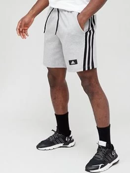 Image of adidas Future Icons 3 Stripe Shorts - Medium Grey Heather, Size L, Men