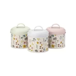 Image of English Tableware Company - Pressed Flowers Set of 3 Storage Tins