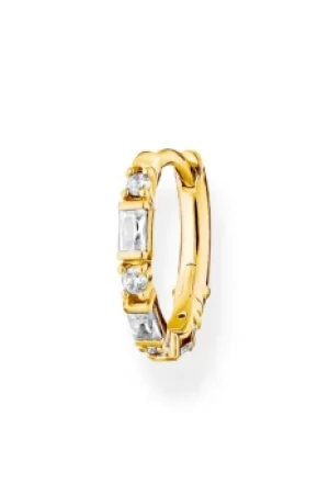 Image of Thomas Sabo Charm Club Charming Gold Baguette Hoop Earrings CR666-414-14