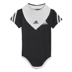 Image of adidas 3-Stripes Onesie with Bib Kids - Black
