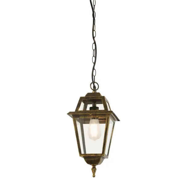 Image of New Orleans Pendant Lantern, Black Gold, Glass,IP44