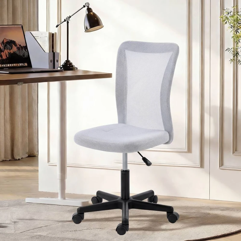 Image of VINSETTO Mesh Office Chair Armless Adjustable Height White White Unisex