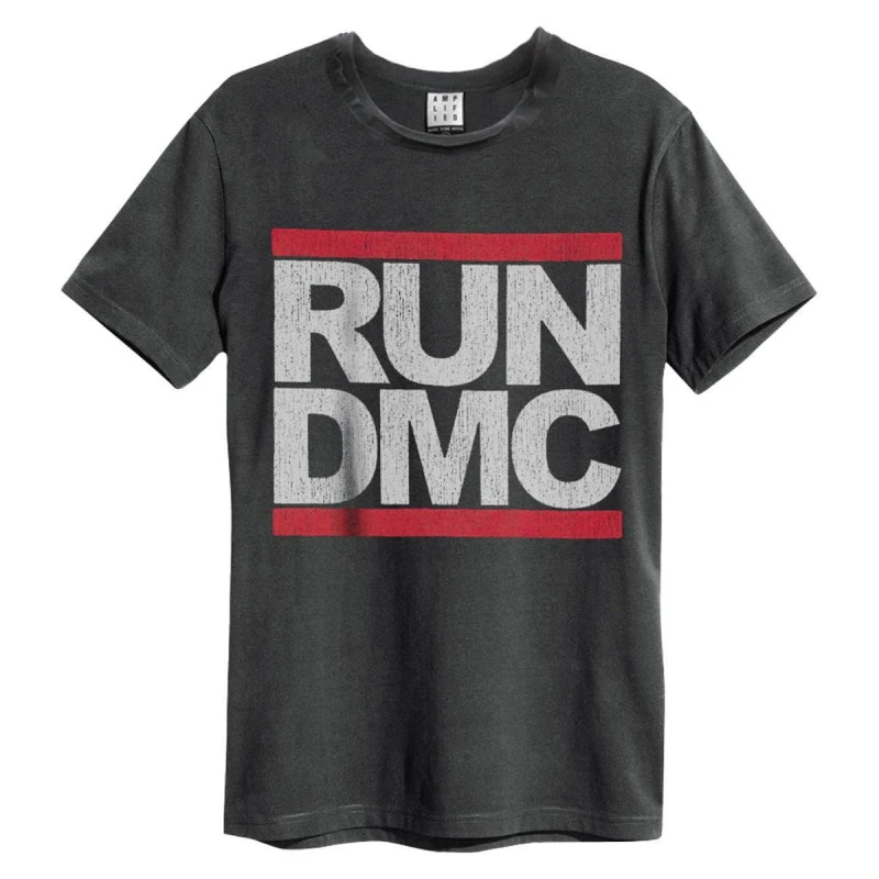 Image of Amplified Amplified Men Run DMC Logo T-Shirt in Charcoal Size: Small Charcoal S Male 5063470091874