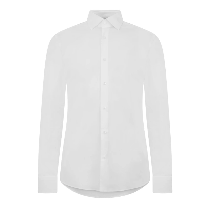 Image of Boss Mens HBB Hank Kent Shirt, Precision Tailoring, Comfort White 100 male 17 inch