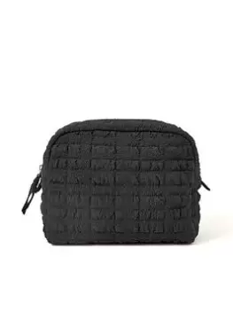 Image of Accessorize Seersucker Make Up Bag, Black, Women
