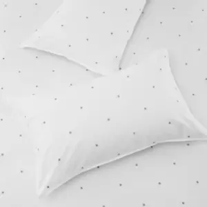 Image of The Linen Yard Strand Housewife Pillowcase Pair Cotton White/Grey