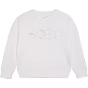 Image of Boss Embroidered logo sweatshirt - White