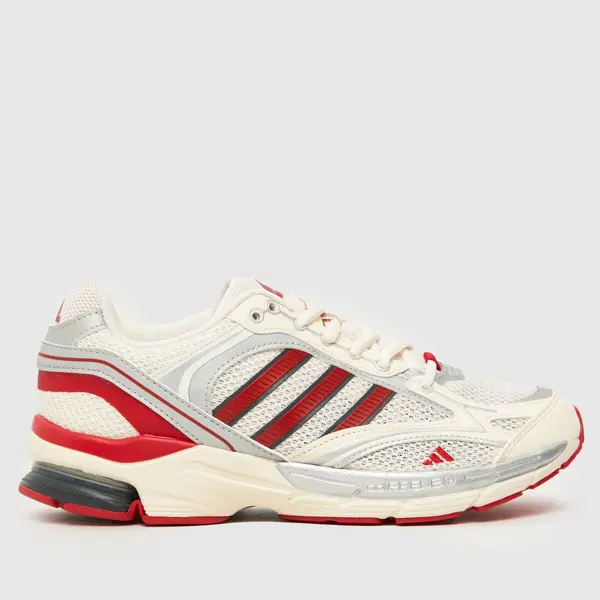Image of adidas spiritain 2000 trainers in white & red