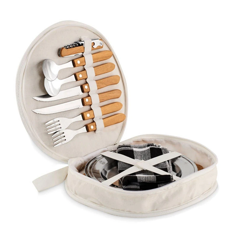 Image of Treat Republic Luxury Bamboo Tableware Picnic Set White unisex Standard