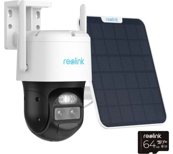 Image of REOLINK TrackMix 2-lens Quad HD 1440p WiFi Security Camera with Solar Panel - White