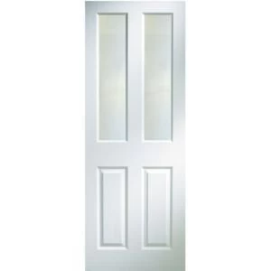 Image of 4 Panel Primed White Woodgrain Internal Door H1981mm W762mm