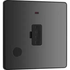 Image of BG Evolve Chrome ( Ins) Unswitched 13A Fused Connection Unit With Power LED Indicator, And Flex Outlet in Black Steel