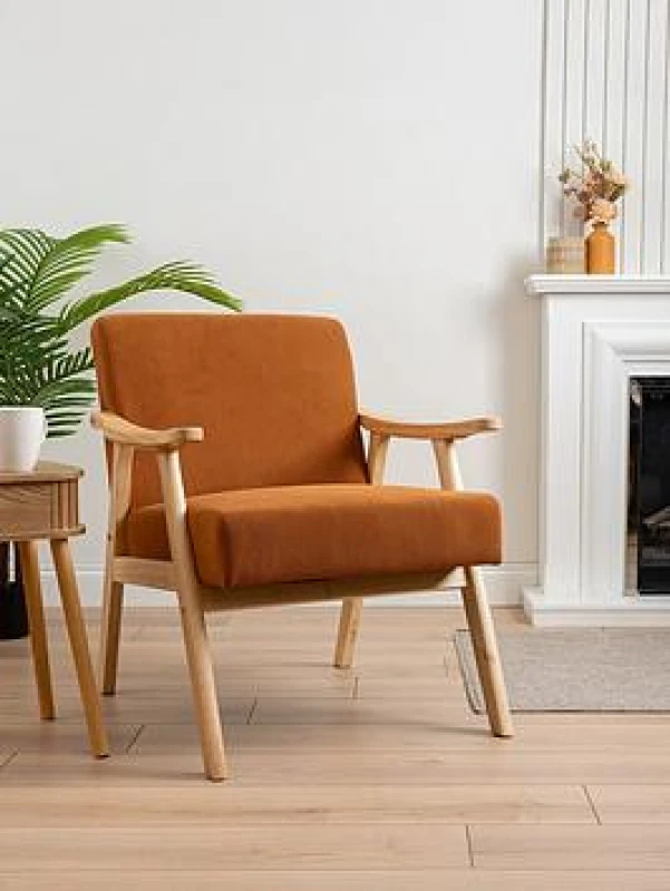 Image of SO'HOME Mid Century Corduroy Chair beige ONE SIZE