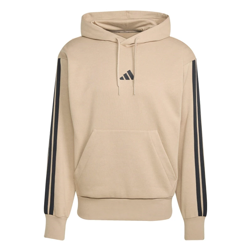 Image of adidas Essentials Fleece 3-Stripes Hoodie Mens Sandstone male M