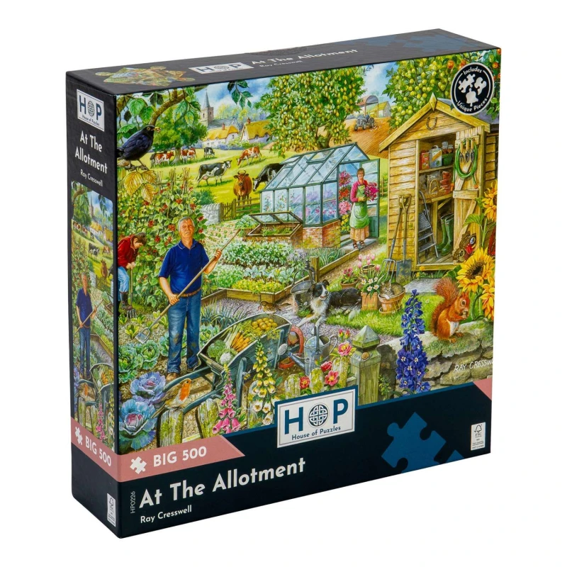 Image of The House Of Puzzles At The Allotment, BIG 500 Piece Jigsaw Puzzle Multi unisex