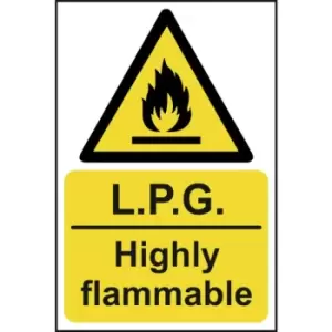 Image of LPG Highly flammable - Self Adhesive Sticky Sign (200 x 300mm)