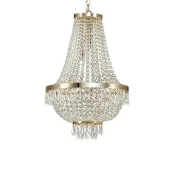 Image of Caesar 9 Light Crystal Chandelier Gold Finish, G9