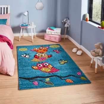 Image of Brooklyn Kids Brooklyn Kids 793 Blue 60cm x 120cm Rectangle - Blue and Multicoloured