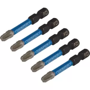 Image of Draper Expert Impact Pozi Screwdriver Bits PZ3 50mm Pack of 5