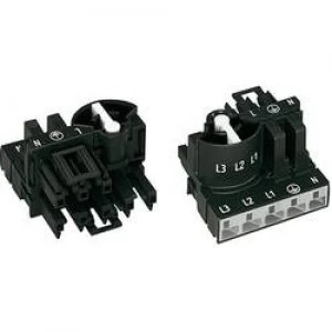 Image of Mains distributor Mains plug Mains socketTotal number of pins 4 PEBlackWAGO