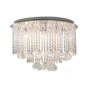 Image of Sitano Crystal Ceiling Light, Chrome, 6x G9