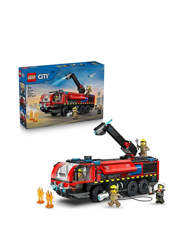 Image of LEGO City Airport Fire Engine Toy Truck Building Set 60499