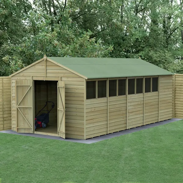 Image of Forest Garden Forest 4Life Overlap Pressure Treated Apex Shed - 10 x 20ft