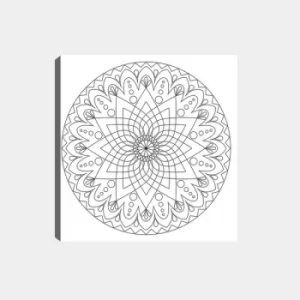 Image of MANDALA33 White Black Decorative Canvas Painting