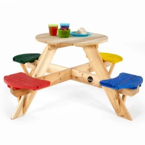 Image of Plum Childrens Circular Picnic Table and Colourful Seats