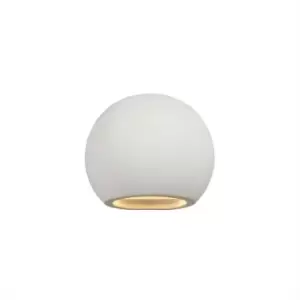 Image of Luminosa Lighting - Round Ball Up & Down Wall Lamp, 1 x G9, White Paintable Gypsum