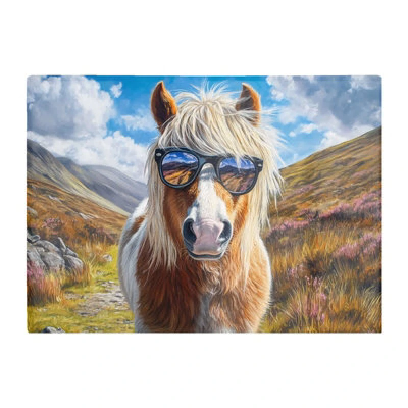 Image of Warren Reed Designer Shetland Pony Wearing Glasses Chopping Board
