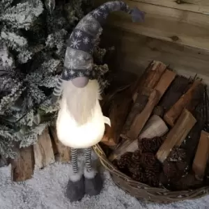 Image of 90cm Tall Christmas Gnome Gonk Nordic Decoration Grey Snowflake Hat Standing