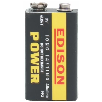 Image of 6LR61 9V Alkaline Battery - Edison
