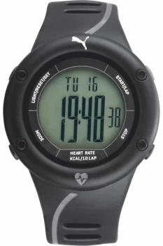 Image of Mens Puma PU91136 CARDIAC 01 - Black grey Alarm Chronograph Watch PU911361001