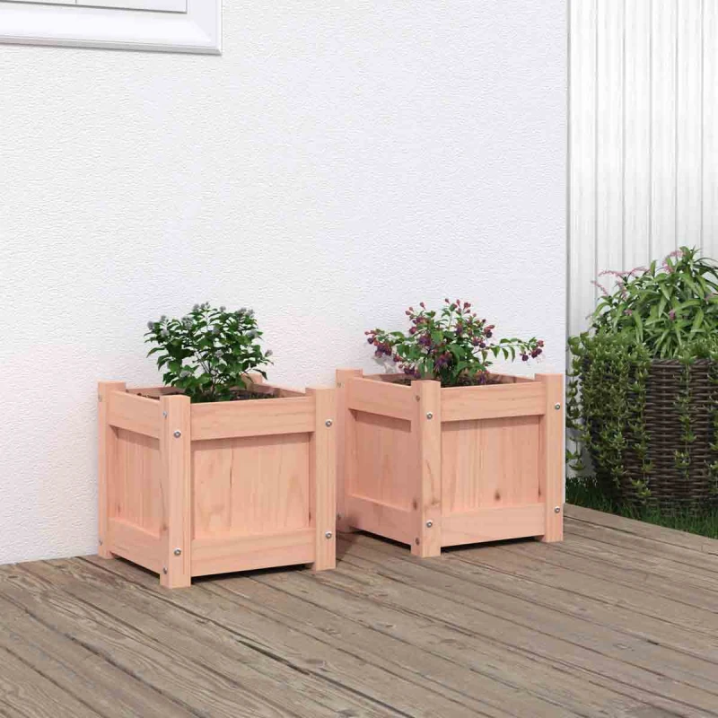 Image of vidaXL Garden Planters 2 pcs Solid Wood, Brown 837401
