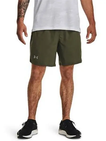 Image of Under Armour Mens Running Launch 7'' Graphic Shorts - Khaki/Reflective