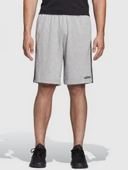 Image of Adidas Essential 3 Stripe Shorts - Grey
