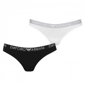 Image of Emporio Armani 2 Pack Brazil Briefs White/Black Size L Women
