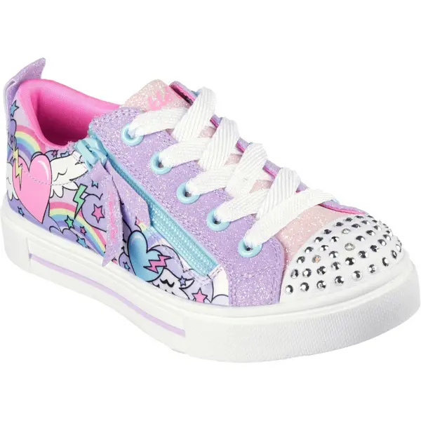 Image of Skechers Girls Twinkle Sparks Flying Hearts Trainers UK Size 2 (EU 35)