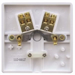 Image of ESR Sline 20A White Flex Outlet Single Frontplate Electric Wall Plate